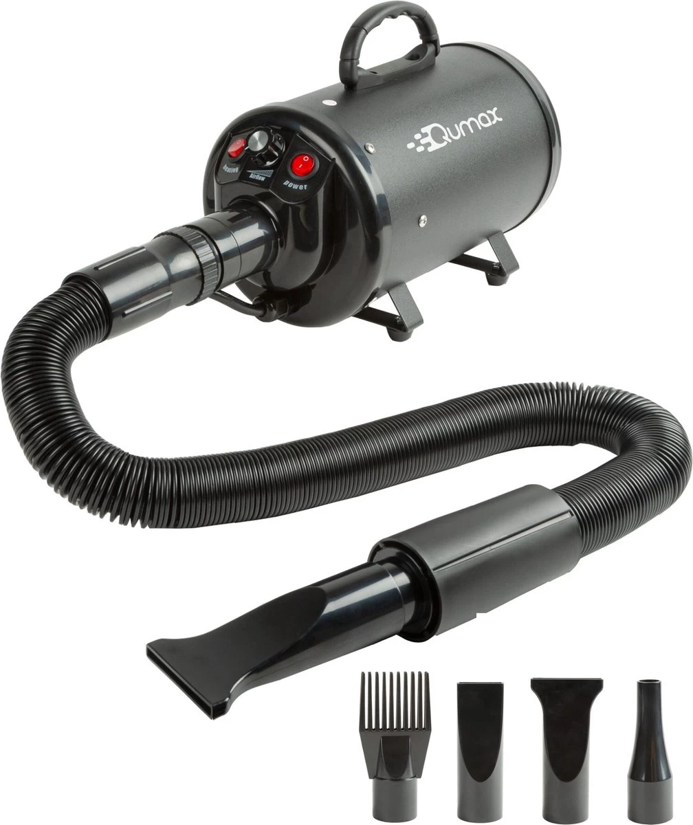 Qumax Professionele Hondenföhn Met 4 Opzetstukken – Waterblazer Voor Honden – Stil Design – Compact En Modern - Zwart 3 Qumax Professionele Hondenföhn Met 4 Opzetstukken – Waterblazer Voor Honden – Stil Design – Compact En Modern - Zwart