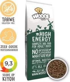 WOOOF High Energy 18KG - Geperst Hondenvoer - Geperste Hondenbrokken - Droogvoer