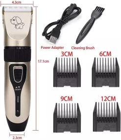 Merkloos Professionele Dierentondeuse - Scheerapparaat Voor Honden En Katten - Trimmer - 4 Opzetstukken - Oplaadbaar - Draadloos - Stil - Verschillende Haar En Vachtlengtes - Haartrimmer - Hondentrimmer - Honden Trimmer - Honden Knippen - Haren Knippen -Hondenbenodigdheden 1044x1200