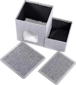 2-in-1 Hondenhuis & Hondentrap - Voor Binnen - Huisdieren Huisje - Hondenmand - Kattenmand - 67.5x40x37.5 Cm - Grijs -Hondenbenodigdheden 1077x1200