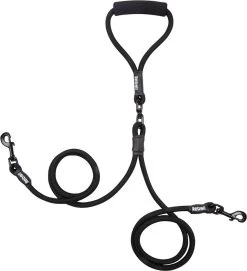 Rebel Petz - Dubbele Verstelbare Hondenriem Voor Twee Honden - Met Draaibare Sluiting En Zacht Handvat - Small En Large - Large (140 Cm Lang, Ø 12 Mm) -Hondenbenodigdheden 1094x1200