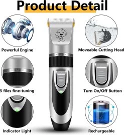 Merkloos Hondentondeuse, Hundeschermaschine / Dog Clippers - Dierenhaartrimmer, Hondentondeuse Kit Hond Verzorging -Hondenbenodigdheden 1098x1200 1