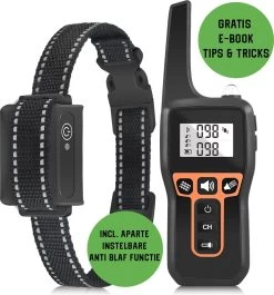 Anti Blafband EN Trainingshalsband In 1 - UNIEK SYSTEEM - 1000m Bereik - 100 Levels - Trainingsband - Antiblafband - Teletac - Geluid En Vibratie/trilling - Grote En Kleine Honden - Volledig Waterdicht - Anti Blafband