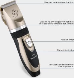 LifeGoods Hondentondeuse - Voor Katten En Honden - Complete Set - 5 Standen - Draadloos - Oplaadbaar - Goud/Zwart -Hondenbenodigdheden 1131x1200 1