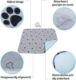 Sharon B - Puppy Training Pad - Plasmat - Beige Met Botjesprint - 80x90 Cm - Hondentoilet - Herbruikbaar - Wasbaar -Hondenbenodigdheden 1137x1200 4