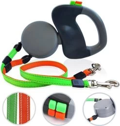 Merkloos Dubbele Hondenriem Voor Twee Honden - Grijs - Tot 22 Kg (per Hond) - 300 Cm -Hondenbenodigdheden 1139x1200 1