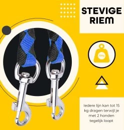 KCMultisupplies Dubbele Hondenriem Voor 2 Honden - Duo Hondenlijn Voor Hond - 120cm - Hondenleiband Riem -Hondenbenodigdheden 1139x1200