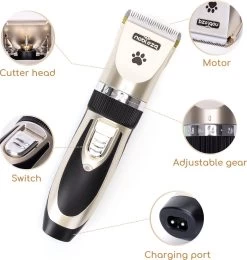 Nobleza B78 - Dieren Tondeuse Set - 4 Opzetkammen - Voor Huisdieren Katten & Honden - Draadloos 12 Nobleza B78 - Dieren Tondeuse Set - 4 Opzetkammen - Voor Huisdieren Katten & Honden - Draadloos -Hondenbenodigdheden 1141x1200