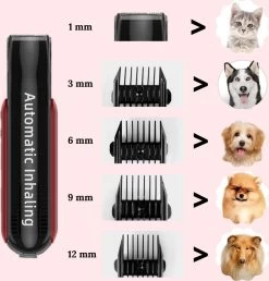 Pet Lovers - Hondentondeuse - Hondentondeuse - Automatische Inhalerende Haren - Dierentondeuse - Hondentrimmer - Hondentondeuse Dikke Vacht - Tondeuse Voor Honden - Hondentondeuse - Draadloos - 2 Opzetkammen - Honden En Katten Tondeuse -Hondenbenodigdheden 1151x1200