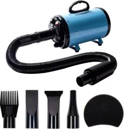 Merkloos Edward&DeVries Professionele Hondenföhn Met 4 Opzetstukken – Waterblazer Voor Honden – Stil Design – Krachtig + Extra Filter & Droogdoek - Blauw -Hondenbenodigdheden 1154x1200 2