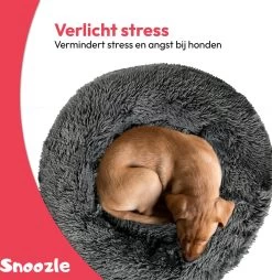 Snoozle Donut Hondenmand - Zacht En Luxe Hondenkussen - Wasbaar - Fluffy - Hondenmanden - 50cm - Grijs -Hondenbenodigdheden 1165x1200 6