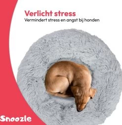 Snoozle Donut Hondenmand - Zacht En Luxe Hondenkussen - Wasbaar - Fluffy - Hondenmanden - 60cm - Lichtgrijs -Hondenbenodigdheden 1165x1200 7