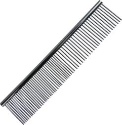 Merkloos RVS Hondenkam 4cm X 16cm - Metalen Kam Fijn/grof