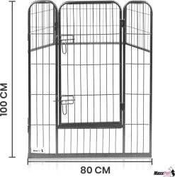 MaxxPet Puppyren - Hondenbench - Hondenren- Puppyren Met 8 Kennelpanelen - Staal -80 X 100 Cm Ø 210 Cm -Hondenbenodigdheden 1186x1200 5