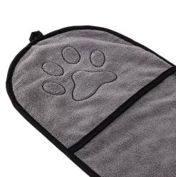 N4dogs – Hondenhanddoek – Honden Handdoek – Microvezel Handdoek – Handdoek Hond – Droogdoek Hond – Dierendeken – Sterk Absorberend – Handdoek Met Zakken - Grijs - 66 X 23 Cm -Hondenbenodigdheden 1189x1200 3