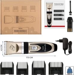 LifeGoods Hondentondeuse - Voor Katten En Honden - Complete Set - 5 Standen - Draadloos - Oplaadbaar - Goud/Zwart -Hondenbenodigdheden 1190x1200 1