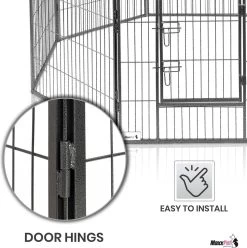 MaxxPet Puppyren - Hondenbench - Hondenren- Puppyren Met 8 Kennelpanelen - Staal -80 X 80 Cm Ø 210 Cm -Hondenbenodigdheden 1194x1200 12