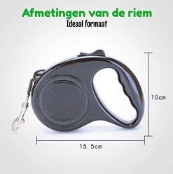 HGMD® Hondenriem - Hondenlijn 5 Meter- Innovatieve Remsysteem - Hondenriem - Zwart - Flexi Bele Rollijn - <20 Kg -Hondenbenodigdheden 1194x1200 5