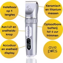 AVE Pets® Volledige Hondentondeuse Set Met Display - Draadloos Tondeuse - Scheerapparaat Voor Je Hond Of Kat - Huisdier Trimmer - Dierentondeuse - Dieren Verzorging -Hondenbenodigdheden 1195x1200 5