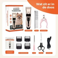 PetGoods Hondentondeuse - 10 Delige Set - Katten & Honden - Draadloos - Low Noise - Incl. Schaar, Nagelknipper, Vijl & Kam -Hondenbenodigdheden 1199x1200 3