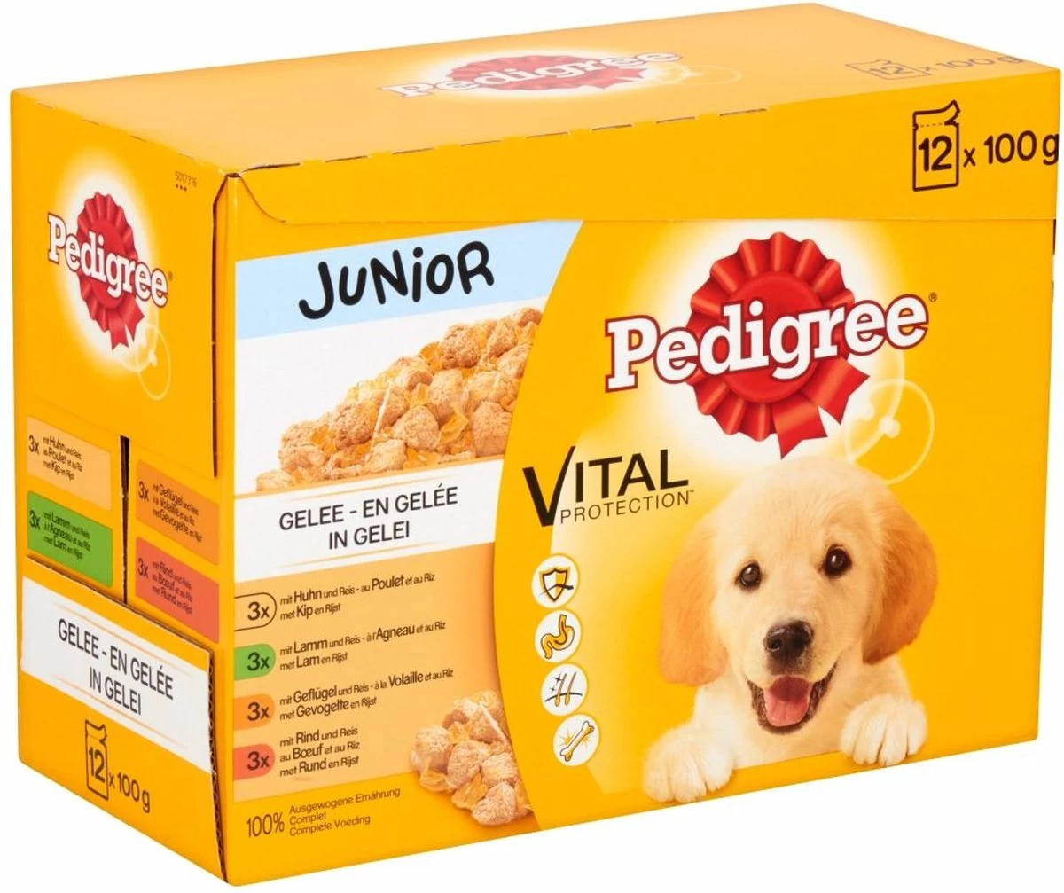 Pedigree - In Gelei - Junior - 12x100 G - Multipack Maaltijdzakjes 3 Pedigree - In Gelei - Junior - 12x100 G - Multipack Maaltijdzakjes