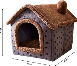Château Animaux® Hondenhuis - Kattenhuis - 50 X 40x 46 Cm - Dierenhuis - Kattenhok - Hondentent - Hondenhuisjes Voor Binnen - Bruin -Hondenbenodigdheden 1200x1022 2