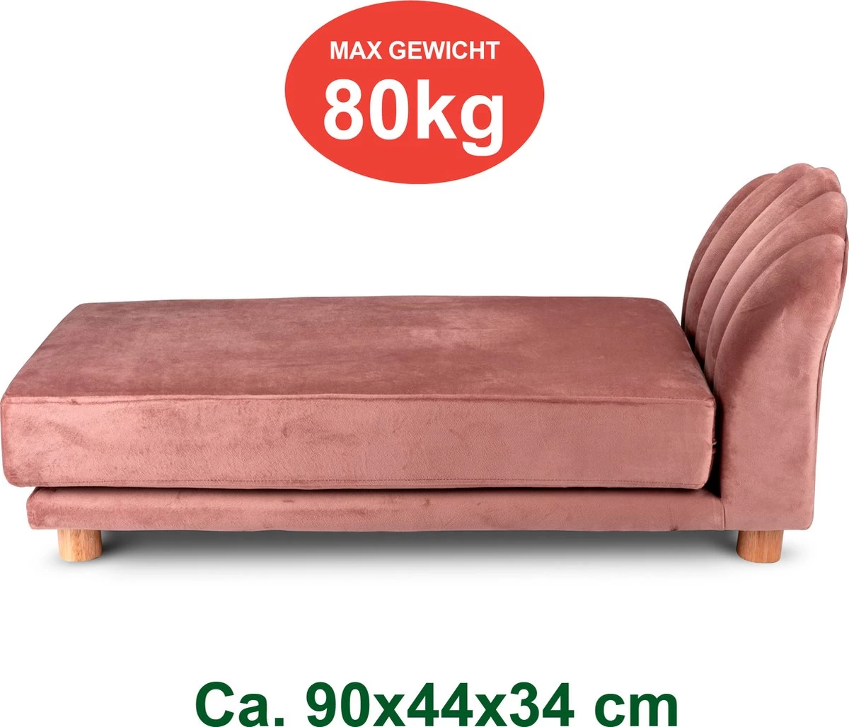 Maxxpro Katten- En Hondenbank - Roze - Verhoogd Met Houten Poten - Fluweel Materiaal - 90 X 44 X 34 CM - Huisdieren Tot 80 KG 8 Maxxpro Katten- En Hondenbank - Roze - Verhoogd Met Houten Poten - Fluweel Materiaal - 90 X 44 X 34 CM - Huisdieren Tot 80 KG - Afbeelding 6