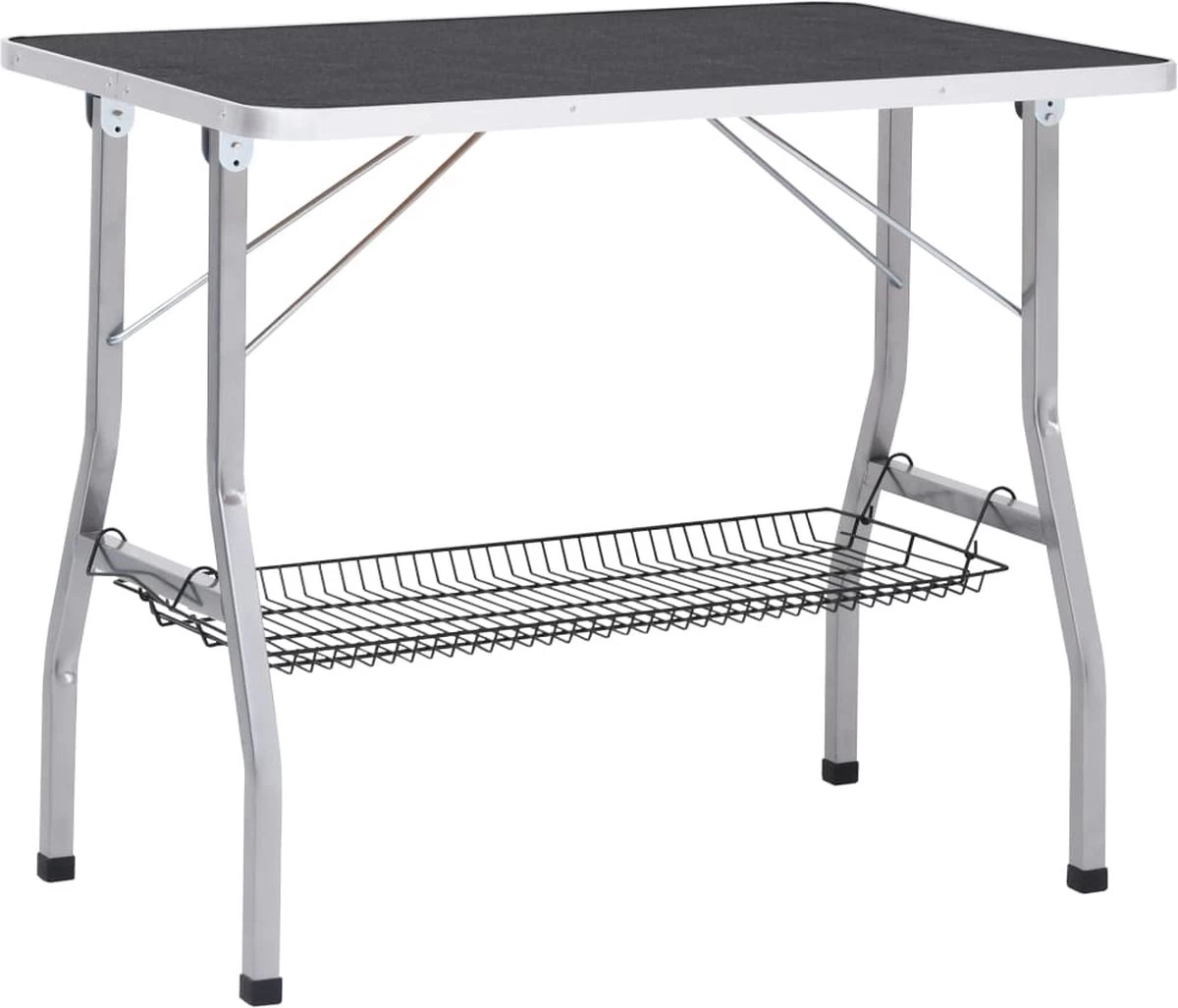 VIDAXL Hondentrimtafel Verstelbaar Met 2 Lussen En Opbergschap 9 VIDAXL Hondentrimtafel Verstelbaar Met 2 Lussen En Opbergschap - Afbeelding 7