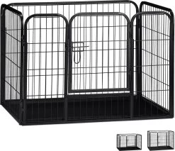 Relaxdays Puppyren - Hondenren - Puppykennel - Konijnenren - Bodem - Metaal - Div. Grootte - M