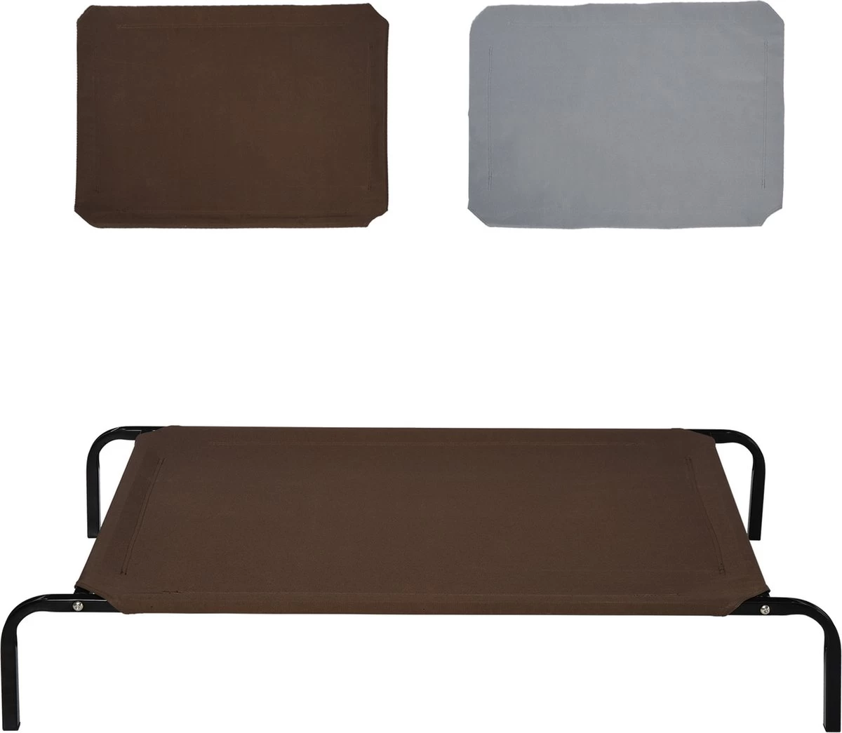 PawHut Hondenstretcher XL 110x68x19 Cm. Bruin / Grijs 3 PawHut Hondenstretcher XL 110x68x19 Cm. Bruin / Grijs