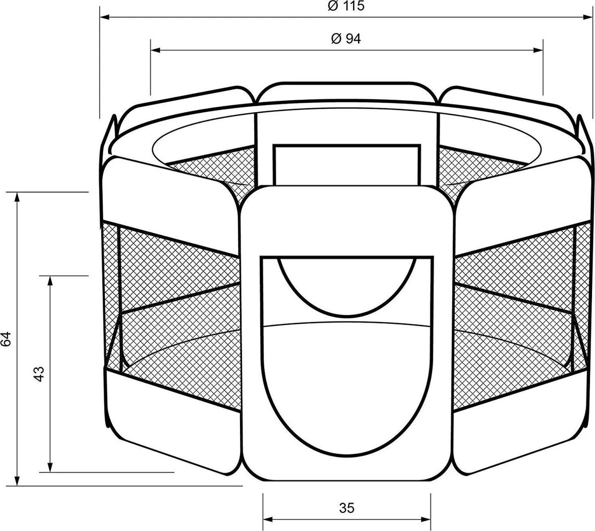 Opvouwbare Puppyren - Puppytent - 115 X 115 Cm - Gratis Drinkbak En Draagtas 4 Opvouwbare Puppyren - Puppytent - 115 X 115 Cm - Gratis Drinkbak En Draagtas - Afbeelding 2