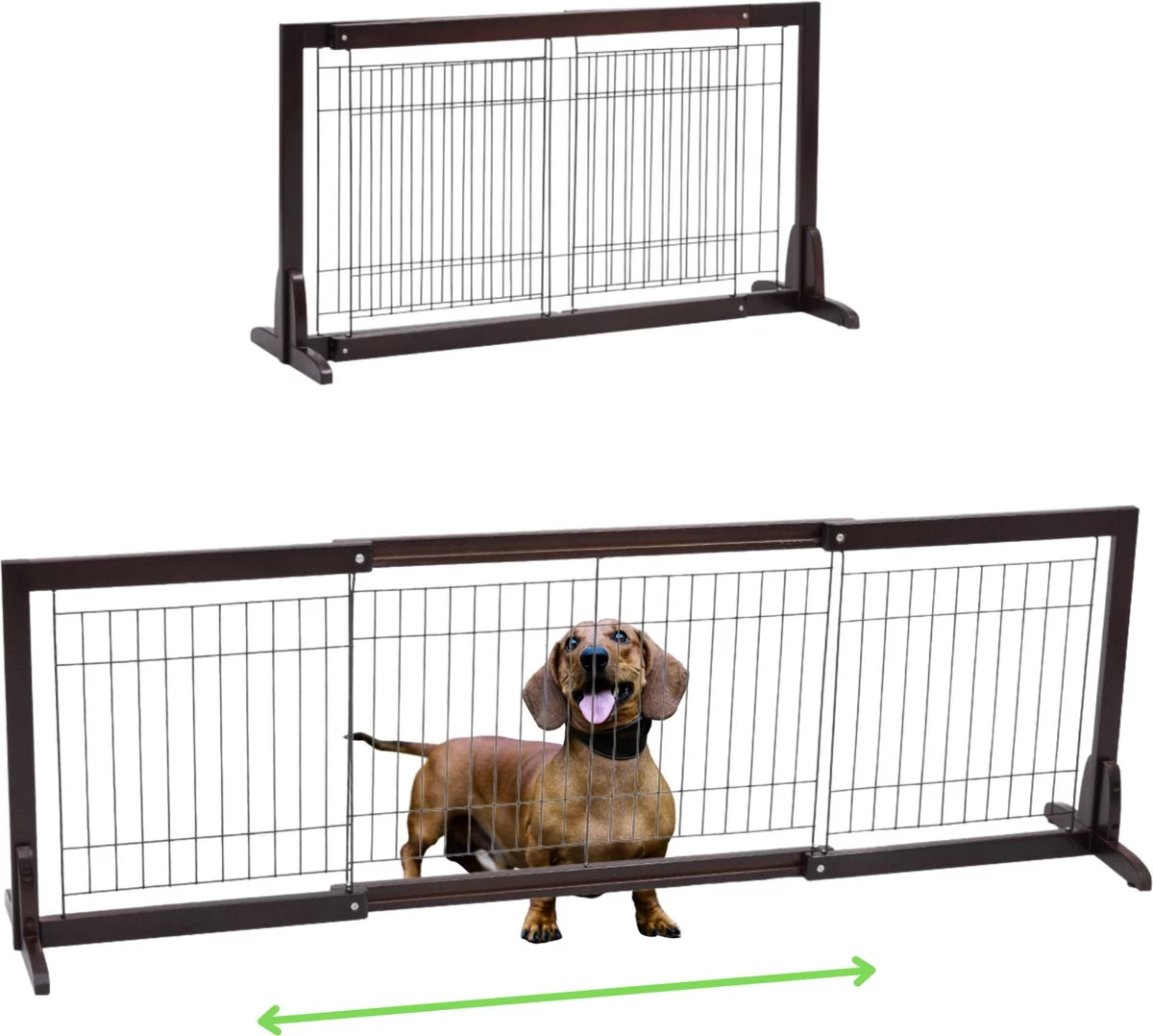 Hondenhek - Traphekje Hond - Traphekje Zonder Boren - Traphekje - BxH 161-97 X 53 Cm - Koffiebruin 3 Hondenhek - Traphekje Hond - Traphekje Zonder Boren - Traphekje - BxH 161-97 X 53 Cm - Koffiebruin