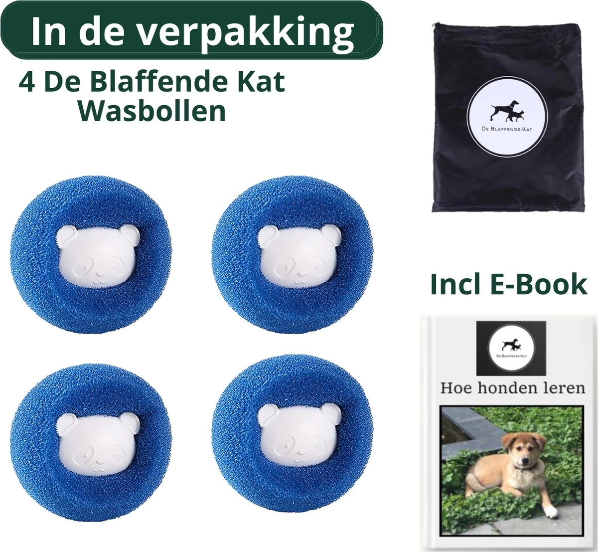 De Blaffende Kat Wasdrogerbollen - Droger Ballen - Huisdier Haarverwijderaar - 4 Wasbollen Voor Wasmachine En Droger 9 De Blaffende Kat Wasdrogerbollen - Droger Ballen - Huisdier Haarverwijderaar - 4 Wasbollen Voor Wasmachine En Droger - Afbeelding 7