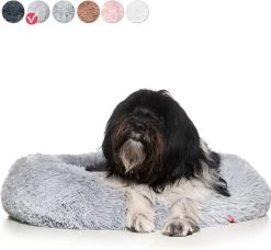 Snoozle Donut Hondenmand - Zacht En Luxe Hondenkussen - Wasbaar - Fluffy - Hondenmanden - 60cm - Lichtgrijs