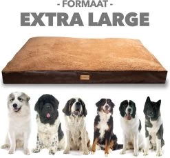 PrimePlus Hondenkussen XL Bruin/Cognac - 120x80x10 CM - Zacht En Luxe Hondenmand - Hondenbed - Hondenmat - Orthopedisch Hondenkussens -Hondenbenodigdheden 1200x1112 4