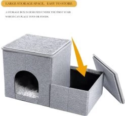 2-in-1 Hondenhuis & Hondentrap - Voor Binnen - Huisdieren Huisje - Hondenmand - Kattenmand - 67.5x40x37.5 Cm - Grijs -Hondenbenodigdheden 1200x1114 16