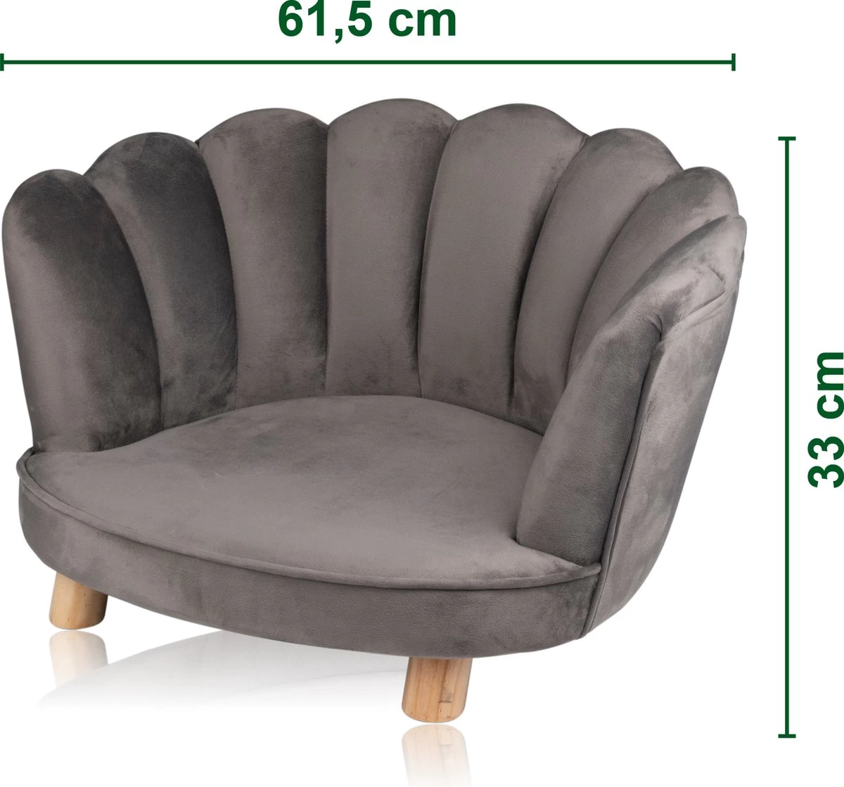 Maxxpro Katten- En Hondenstoel - Grijs - Verhoogd Met Houten Poten - Fluweel Materiaal - 61.5 X 52 X 33 CM - Huisdieren Tot 80 KG 9 Maxxpro Katten- En Hondenstoel - Grijs - Verhoogd Met Houten Poten - Fluweel Materiaal - 61.5 X 52 X 33 CM - Huisdieren Tot 80 KG - Afbeelding 7