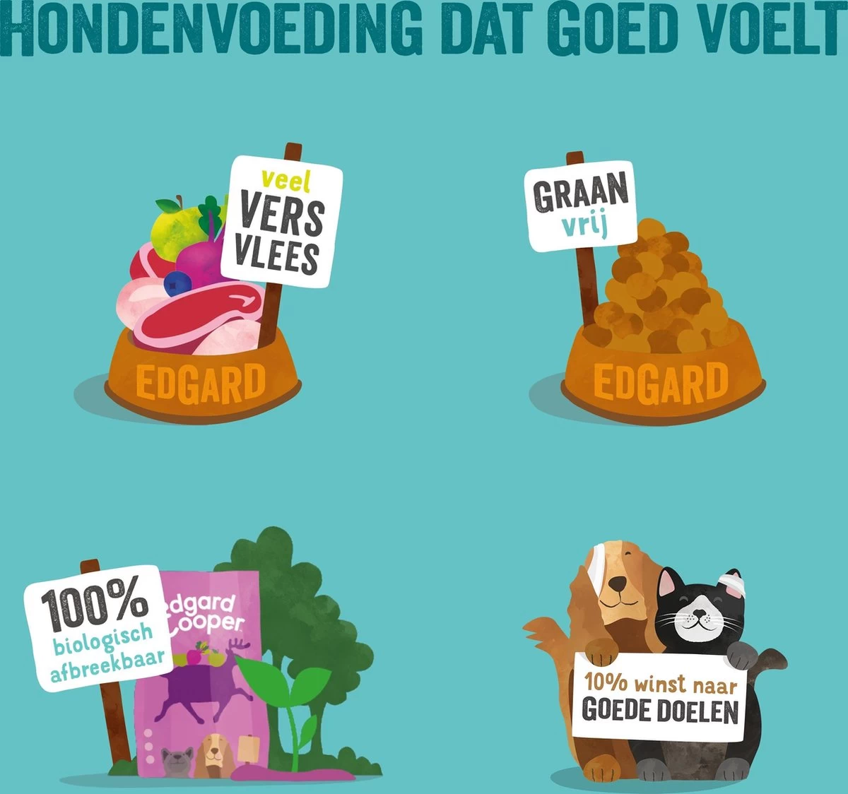 Edgard & Cooper Verse Hert & Scharreleend Brok - Voor Volwassen Honden - Hondenvoer - 2 X 2.5kg 4 Edgard & Cooper Verse Hert & Scharreleend Brok - Voor Volwassen Honden - Hondenvoer - 2 X 2.5kg - Afbeelding 2