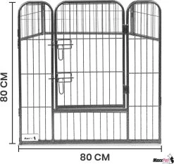 MaxxPet Puppyren - Hondenbench - Hondenren- Puppyren Met 8 Kennelpanelen - Staal -80 X 80 Cm Ø 210 Cm -Hondenbenodigdheden 1200x1133 6