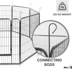 MaxxPet Puppyren - Hondenbench - Hondenren- Puppyren Met 8 Kennelpanelen - Staal -80 X 100 Cm Ø 210 Cm -Hondenbenodigdheden 1200x1138 1