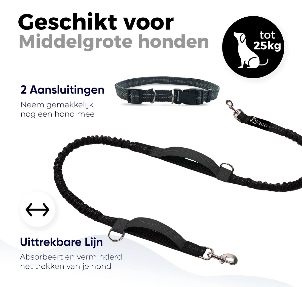 Canicross Looplijn Hond Met Heupriem Voor Hardlopen - Elastische Handsfree Hondenriem - Honden Trainingslijn - 150/210cm - Zwart 5 Canicross Looplijn Hond Met Heupriem Voor Hardlopen - Elastische Handsfree Hondenriem - Honden Trainingslijn - 150/210cm - Zwart - Afbeelding 3
