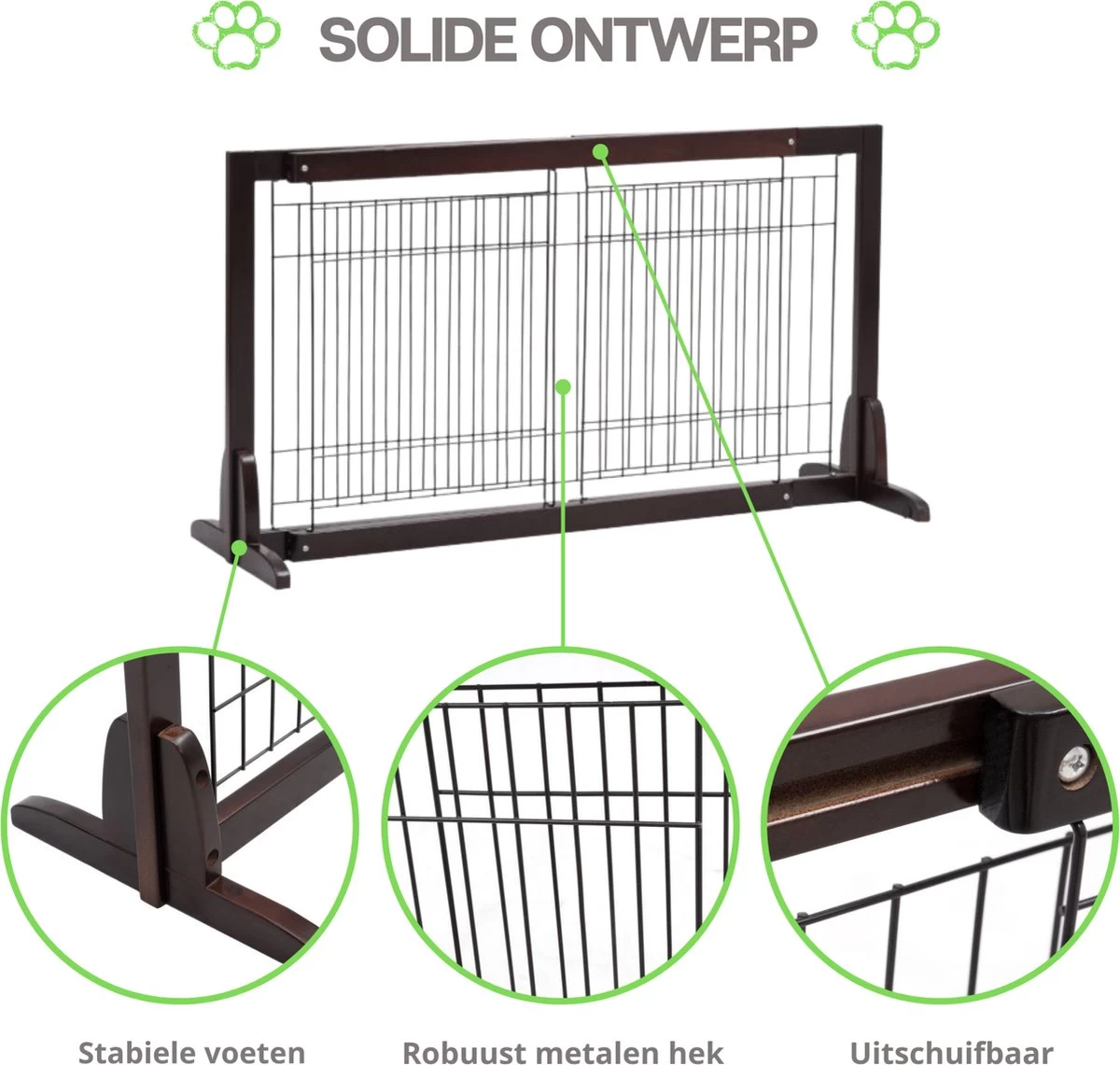 Hondenhek - Traphekje Hond - Traphekje Zonder Boren - Traphekje - BxH 161-97 X 53 Cm - Koffiebruin 4 Hondenhek - Traphekje Hond - Traphekje Zonder Boren - Traphekje - BxH 161-97 X 53 Cm - Koffiebruin - Afbeelding 2