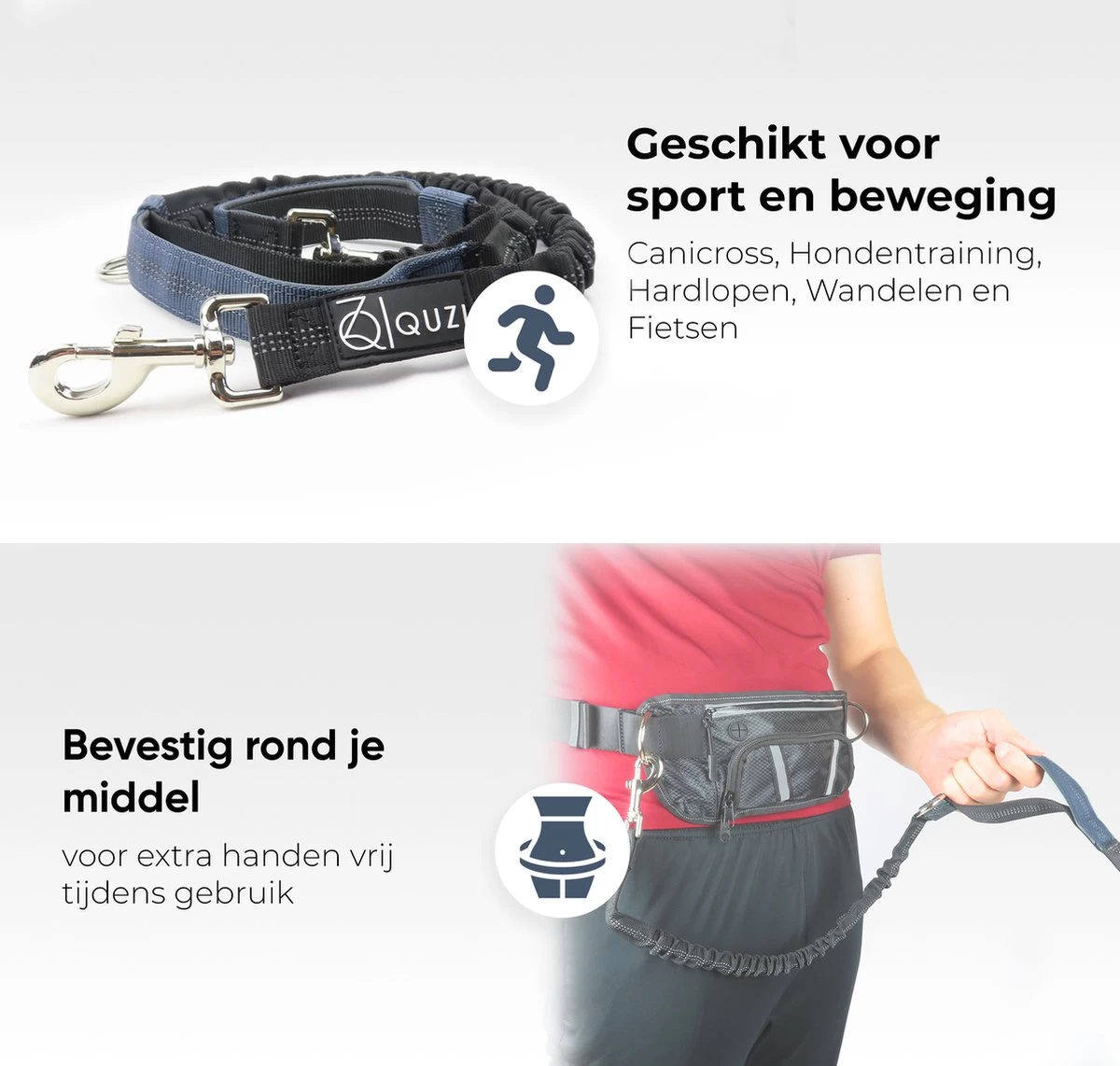 Canicross Looplijn Hond Met Heupriem Voor Hardlopen - Elastische Handsfree Hondenriem - Honden Trainingslijn - 150/200cm - Grijs 10 Canicross Looplijn Hond Met Heupriem Voor Hardlopen - Elastische Handsfree Hondenriem - Honden Trainingslijn - 150/200cm - Grijs - Afbeelding 8