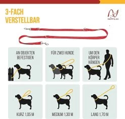 Happilax Dog Leash 2m Adjustable - Red / Reflective - 3-Step Adjustable Leash - Double Leash, Tug Leash - Geschikt Als Hondenriem Voor Grote Honden Of Als Sleepriem Voor Kleine Honden. 10 Happilax Dog Leash 2m Adjustable - Red / Reflective - 3-Step Adjustable Leash - Double Leash, Tug Leash - Geschikt Als Hondenriem Voor Grote Honden Of Als Sleepriem Voor Kleine Honden. -Hondenbenodigdheden 1200x1142 5