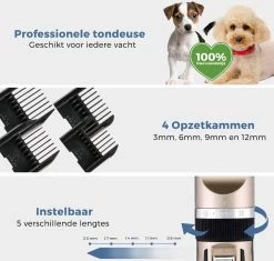 LifeGoods Hondentondeuse - Voor Katten En Honden - Complete Set - 5 Standen - Draadloos - Oplaadbaar - Goud/Zwart -Hondenbenodigdheden 1200x1143 4