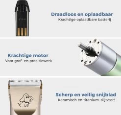 LifeGoods Hondentondeuse - Voor Katten En Honden - Complete Set - 5 Standen - Draadloos - Oplaadbaar - Goud/Zwart -Hondenbenodigdheden 1200x1143 5