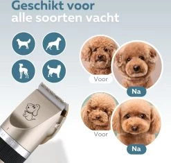 BYER Professionele Dieren Tondeuse Set - Voor Huisdieren Katten & Honden - Draadloos - Oplaadbare Pet Trimmer - Dog Tondeuze Clipper - 5 Standen & Vier Opzetkammen - Low Noise -Hondenbenodigdheden 1200x1144 3