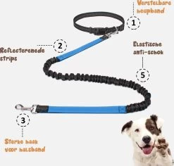 Hardloopriem Hond – Honden Riem Handsfree – Hardlopen Met Hond – 160-260 Cm Blauw - Hardloopband Hond – Halsband Hond – Hondenlijn – Leiband Hond -Hondenbenodigdheden 1200x1146 6
