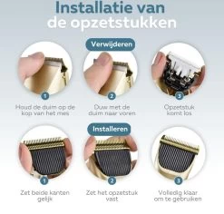 BYER Professionele Dieren Tondeuse Set - Voor Huisdieren Katten & Honden - Draadloos - Oplaadbare Pet Trimmer - Dog Tondeuze Clipper - 5 Standen & Vier Opzetkammen - Low Noise -Hondenbenodigdheden 1200x1148 5