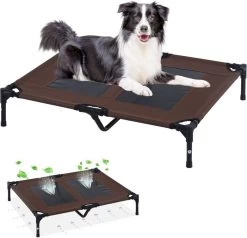 Hondenbed - Hondenstretcher - Honden Ligbed - L - Draagbaar - 92Lx76Bx18H Cm - Bruin